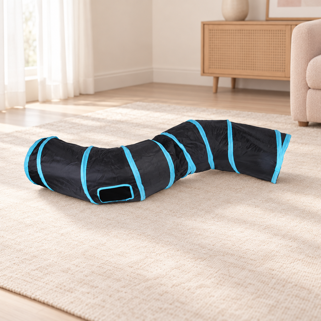 Tunnel pliable pour chat, modèles droit, S, Y ou T